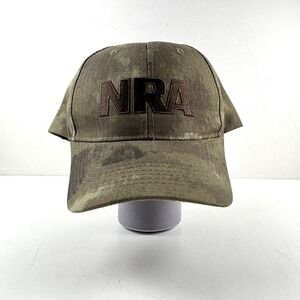 NRA Baseball Hat Mens OSFM Green Camo Ripstop Adjustable Strap Cap Gorpcore